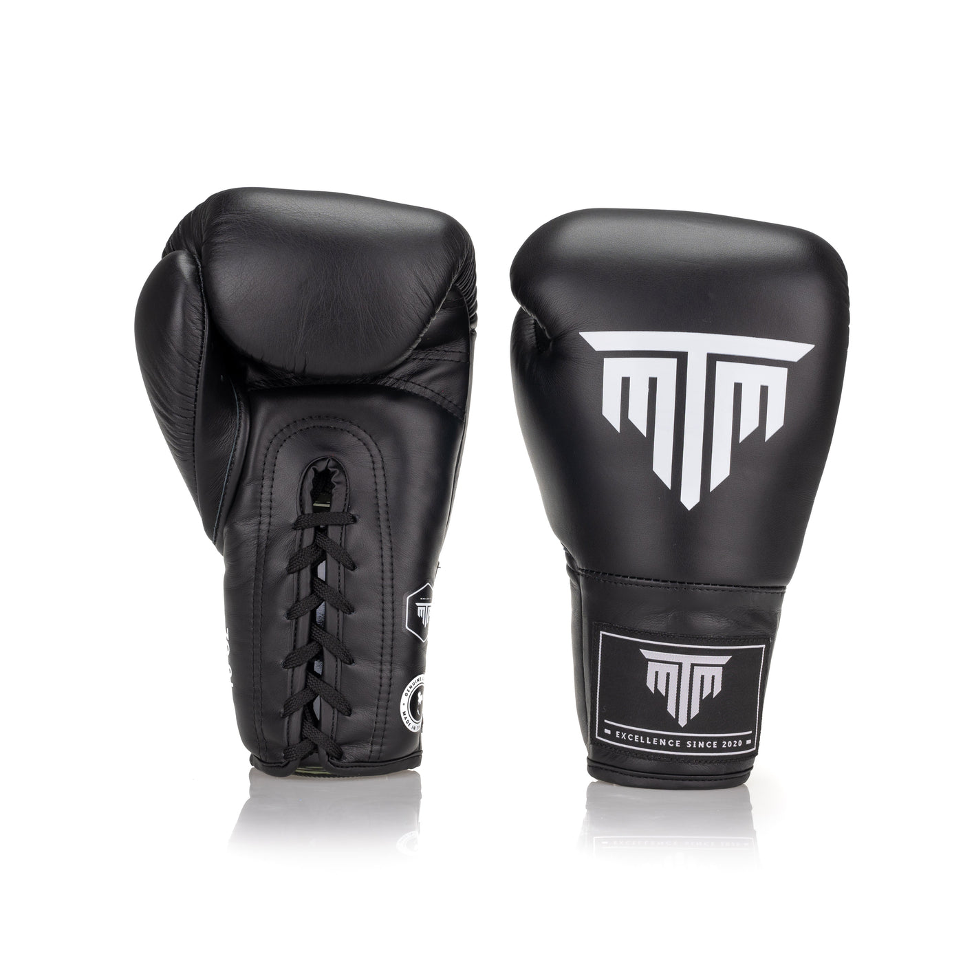 "PRO" SERIES LACE UP BOXING GLOVES - BLACK