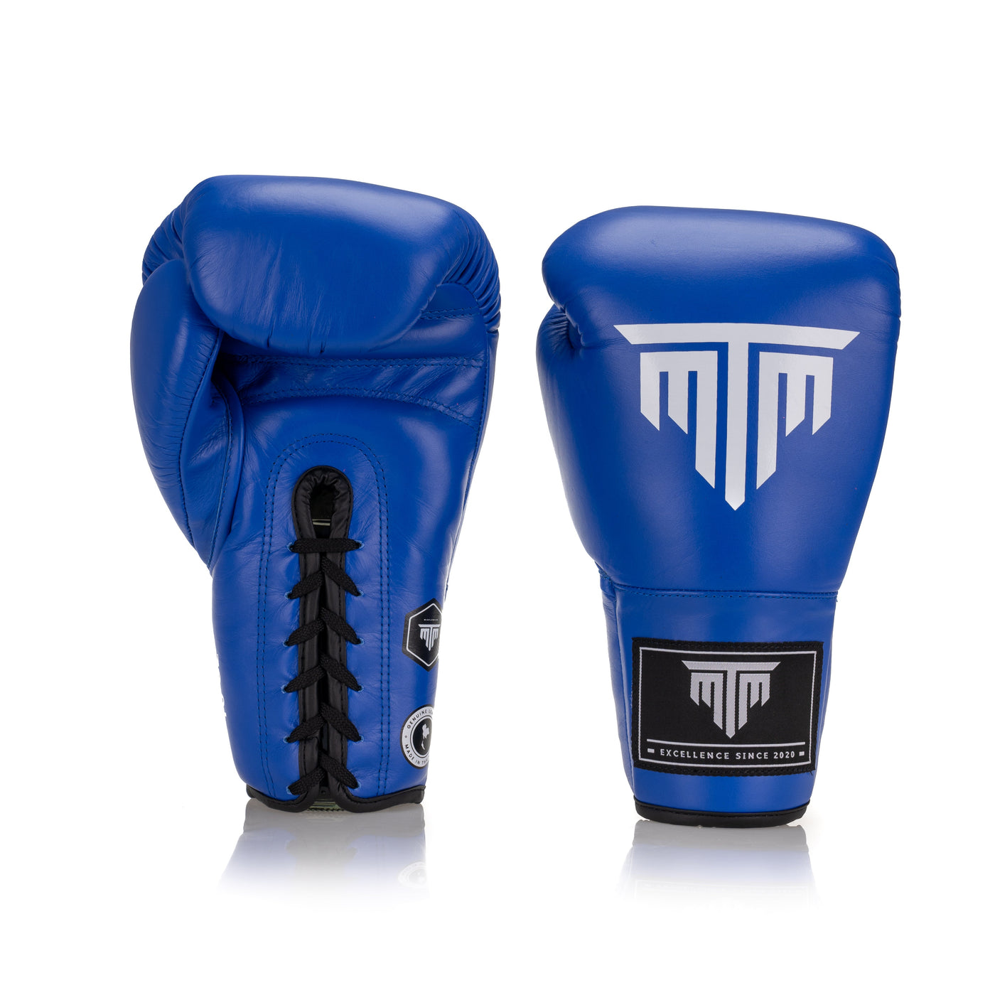 "PRO" SERIES LACE UP BOXING GLOVES - BLUE